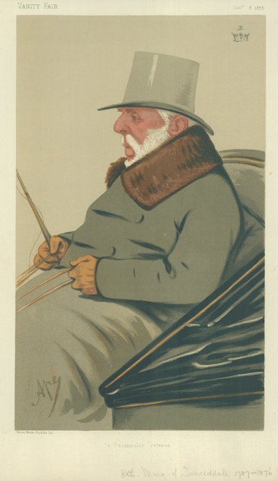 De Markies van Tweddale, een veteraan van de schiereilandoorlog, 8 januari 1876, Vanity Fair cartoon door Carlo Pellegrini