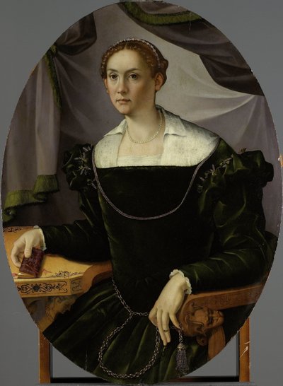 Portret van een vrouw door Carlo Portelli (attributed to)