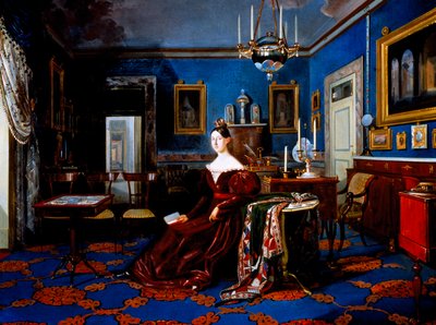 Portret van Maria Cristina van Savoye in paleis van Caserta door Carlo de Falco