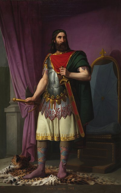 Portret van koning Egica van de Visigoten door Carlos Maria Esquivel