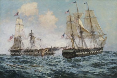 Engagement Tussen de U.S. Fregat Constitution en H.M.S. Java, 1896 door Carlton Theodore Chapman
