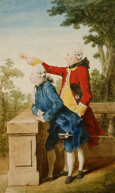 De prins van Saksen-Gotha met zijn tutor, baron d