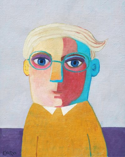Kleurrijk mannelijk portret door Caroline Roberts