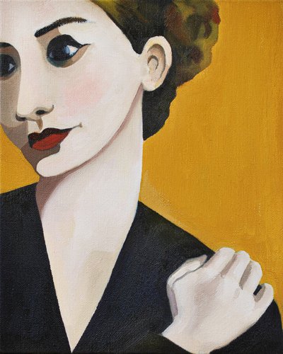 Elegante vrouw met rode lippen door Caroline Roberts