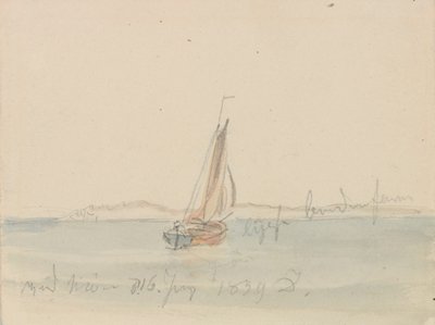 Dahl, Johan Christian - Zeilboot voor Mon door Caspar David Friedrich