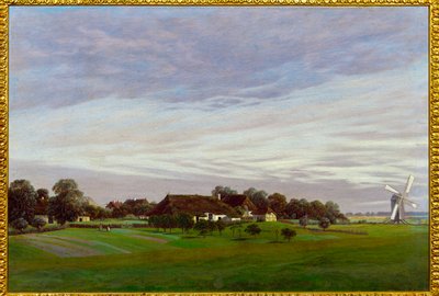 Vlak landschap (olieverf op doek) door Caspar David Friedrich