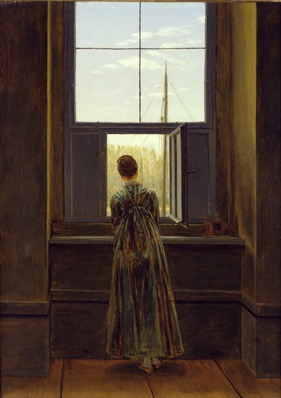 Vrouw bij het raam door Caspar David Friedrich