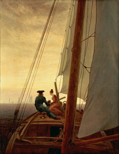 Duits: Auf dem Segler Op een zeilschip door Caspar David Friedrich