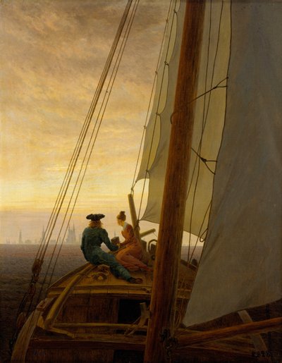 Duits: Auf dem Segler Op een zeilschip door Caspar David Friedrich