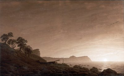 Duits: Zicht op Arkona met opkomende maan Zicht op Arkona met opkomende maan door Caspar David Friedrich
