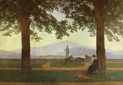 Duits: Gartenterrasse Het tuinterras door Caspar David Friedrich