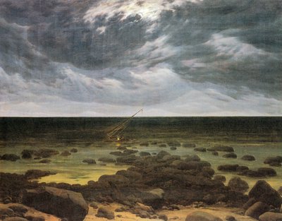 Duits: Seashore by Moonlight Seashore by Moonlight door Caspar David Friedrich