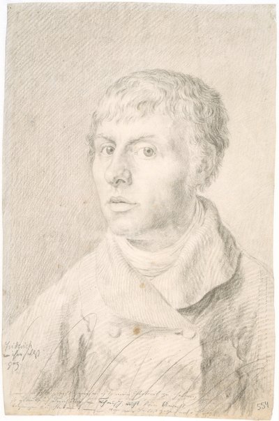 Duits: Selbstbildnis Zelfportret door Caspar David Friedrich