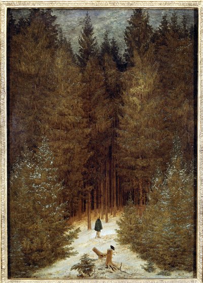 Jager in het bos door Caspar David Friedrich
