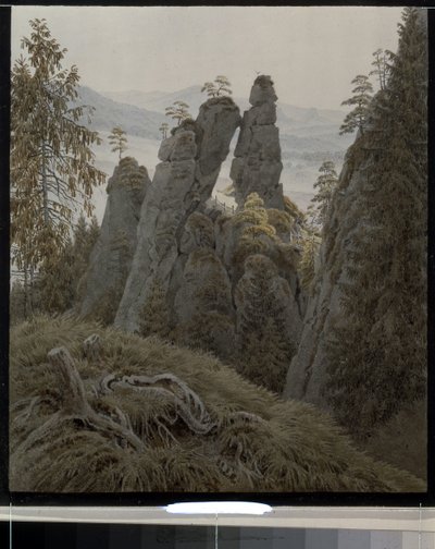 De rotsdeuren in Neurathen door Caspar David Friedrich