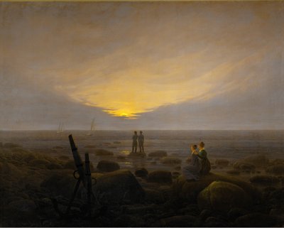 Maanopkomst boven de zee door Caspar David Friedrich