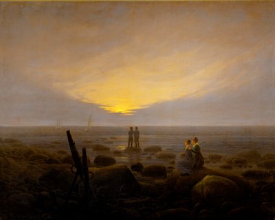 Maanopkomst boven zee door Caspar David Friedrich