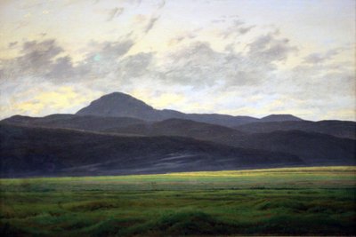 Berglandschap in Bohemen door Caspar David Friedrich