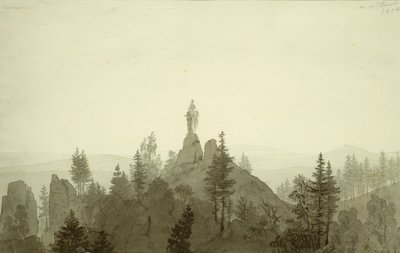Madonnabeeld in de bergen door Caspar David Friedrich