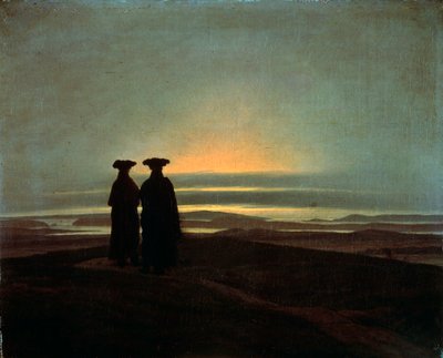 Zonsondergang Broers, tussen 1830 en 1835 door Caspar David Friedrich