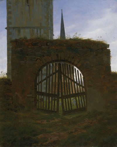 De poort van het kerkhof, ca. 1825-30 (olieverf op doek) door Caspar David Friedrich