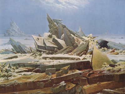 De zee van ijs (Het wrak van de hoop) door Caspar David Friedrich