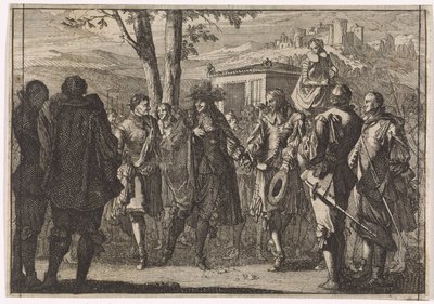 Koning Karel I van Engeland wordt door de Engelse soldaten gevangengenomen, 1647 door Caspar Luyken (attributed to)