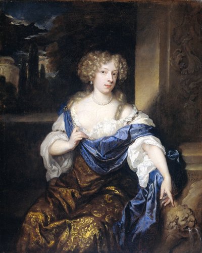 Portret van Helena Ctaharina de Witte (1661-95), echtgenote van Iman Mogge, heer van Haamstede door Caspar Netscher