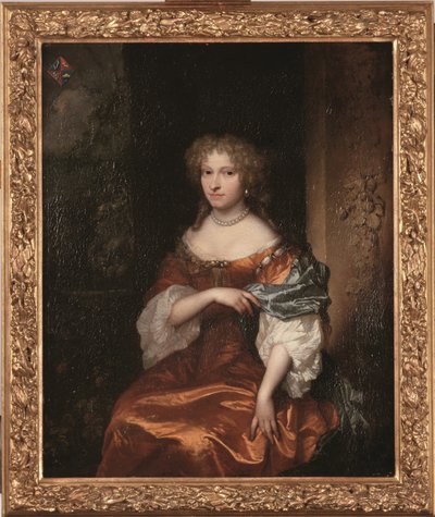 Portrait of Johanna Hulft (1649-1698) door Caspar Netscher