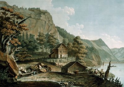 Uitzicht op de Rütli-weide door Caspar Wolf