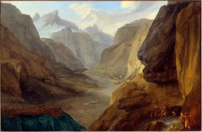 Hoge vallei met uitzicht op Griessenfirn door Caspar Wolf