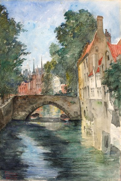 Op het kanaal, Brugge, 1928 door Cass Gilbert