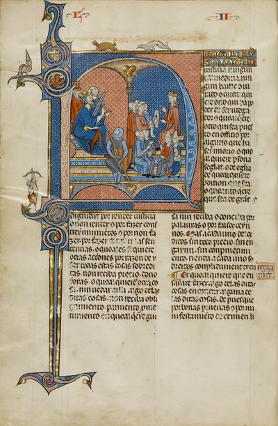 Pagina uit een manuscript van het Vidal Mayor manuscript door Vidal Canellas, gekopieerd door Michael Lupi de Candiu, c.1290-1310 door Catalan School