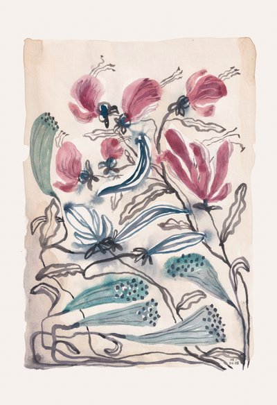 Roze en blauwgroene planten door Catalina Somolinos