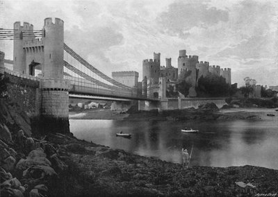 Conway Castle en Bruggen, ca. 1896 door Catherall and Pritchard