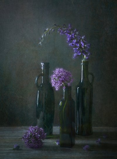 Sfeervolle bloemenflesjes door Catherine Wang