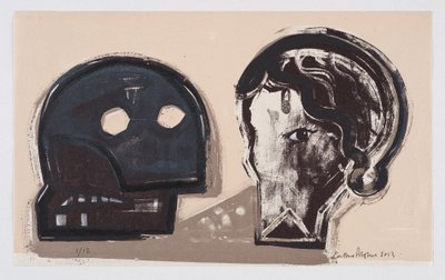 Looks 5, 2013 (litho met handinkleuring) door Cathie Pilkington