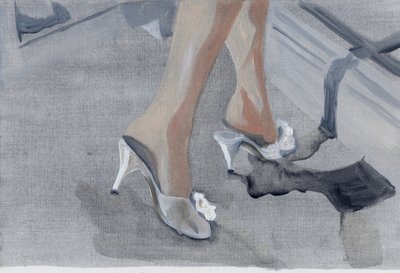 Filmdagboek #47 (23.04.13 Ze kleedde zich uit), 2015 (olieverf op papier) door Cathy Lomax