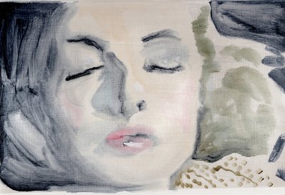 Filmdagboek #49 (28.05.13 Hij wilde haar niet wakker maken), 2016 (olieverf op papier) door Cathy Lomax