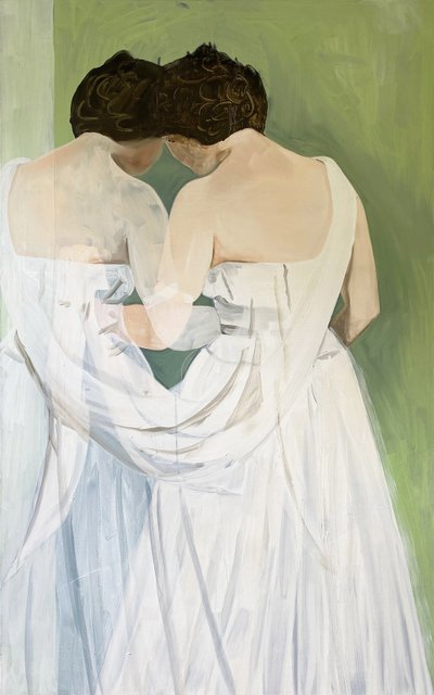Peignoir, 2022 (olieverf op doek) door Cathy Lomax