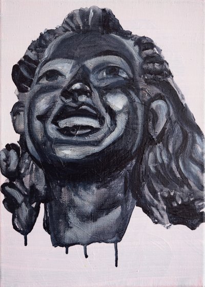 De vrolijke maagden: Olivia, 2017 (olieverf op linnen) door Cathy Lomax