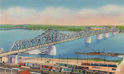 Gemeentelijke Brug die Louisville, Ky, en Jeffersonville, Ind. verbindt, 1942 door Caufield and Shook