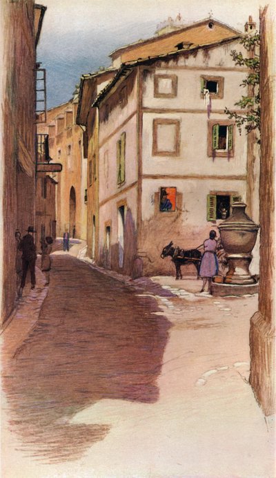 Een Straatscène op Mallorca, 20e eeuw, 1931 door Cecil Charles Windsor Aldin