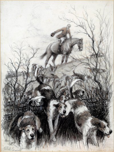 Jachtscène in Engeland: Honden door Cecil Charles Windsor Aldin