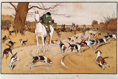 Jacht op een haas door Cecil Charles Windsor Aldin