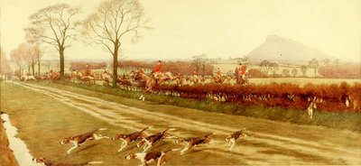 De Cheshire - weg van Tattenhall (detail) door Cecil Charles Windsor Aldin
