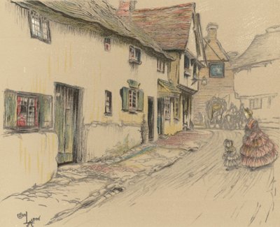 The George Inn, Dorchester door Cecil Charles Windsor Aldin