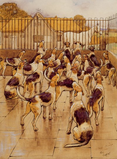 De honden begonnen plotseling in koor te huilen door Cecil Charles Windsor Aldin