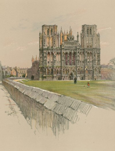 Kathedraal van Wells door Cecil Charles Windsor Aldin