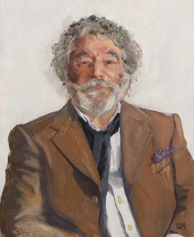 Craig Raine, Engels dichter, 2022 (olieverf op doek) door Celia Montague